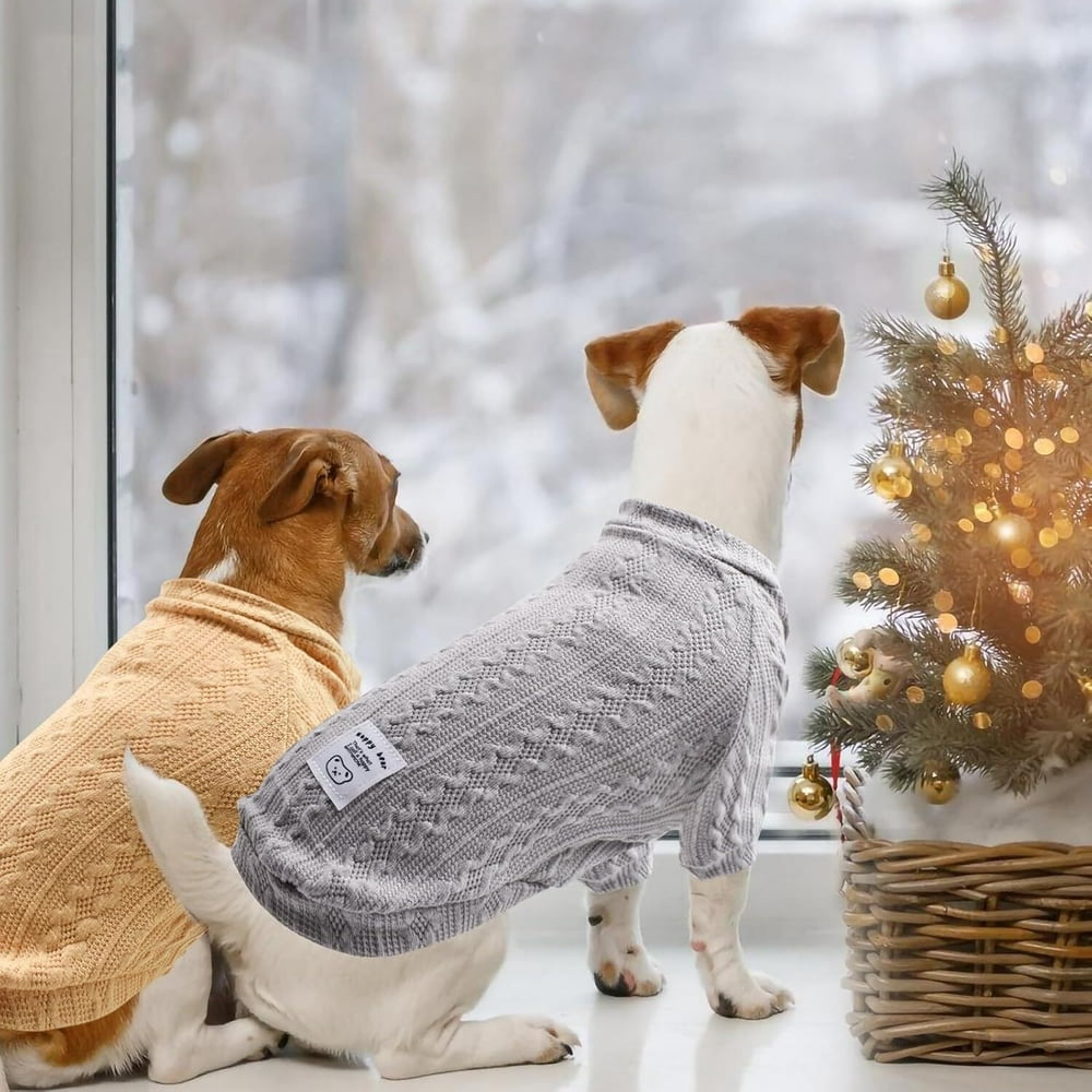 EIMELI 4 Pack Dog Knitted Sweater Dog Clothes for Small Medium Dogs  Warm Soft Puppy Kitten Dog Sweaters for Boy Girl Pet in Winter  Pet Cat Clothes Outfits Cold Weather Pullover for Chih