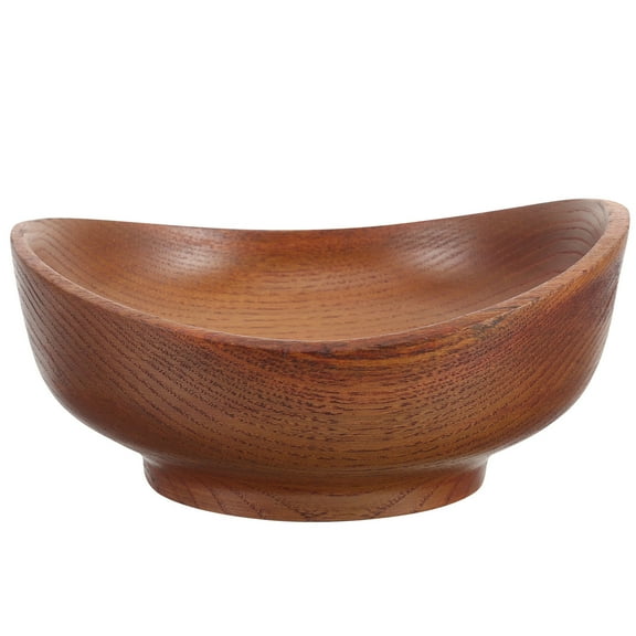 LEORX Acidwooden Bowl Brown Wood Noodle Bowl Retro Design for Food Serving