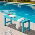 thumbnail image 2 of ONBRILL Outdoor Bench, 2-Person Poly Lumber Garden Bench, No Rot/Fade for Backyard and Park, Blue, 2 of 9
