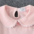 thumbnail image 5 of Toddler Girls Short Solid Color T Shirt Baby Kids Girl Collared Tee Tops Soft Cotton Blouses Shirts Casual Clothes, 5 of 7