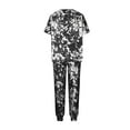 thumbnail image 4 of Idoravan Women Sets Clothing Clearance Womens Fashion Slim Contrast Lace Elastic Waist Short Sleeve Casual Two Piece Suit Pajamas, 4 of 7