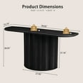 thumbnail image 3 of YOCWO 59" Long Black Console Table with Semicircular Table Leg, Big Fluted Base Sofa Table with Curved Edge Design for Entryway Hallway Living Room, 3 of 6