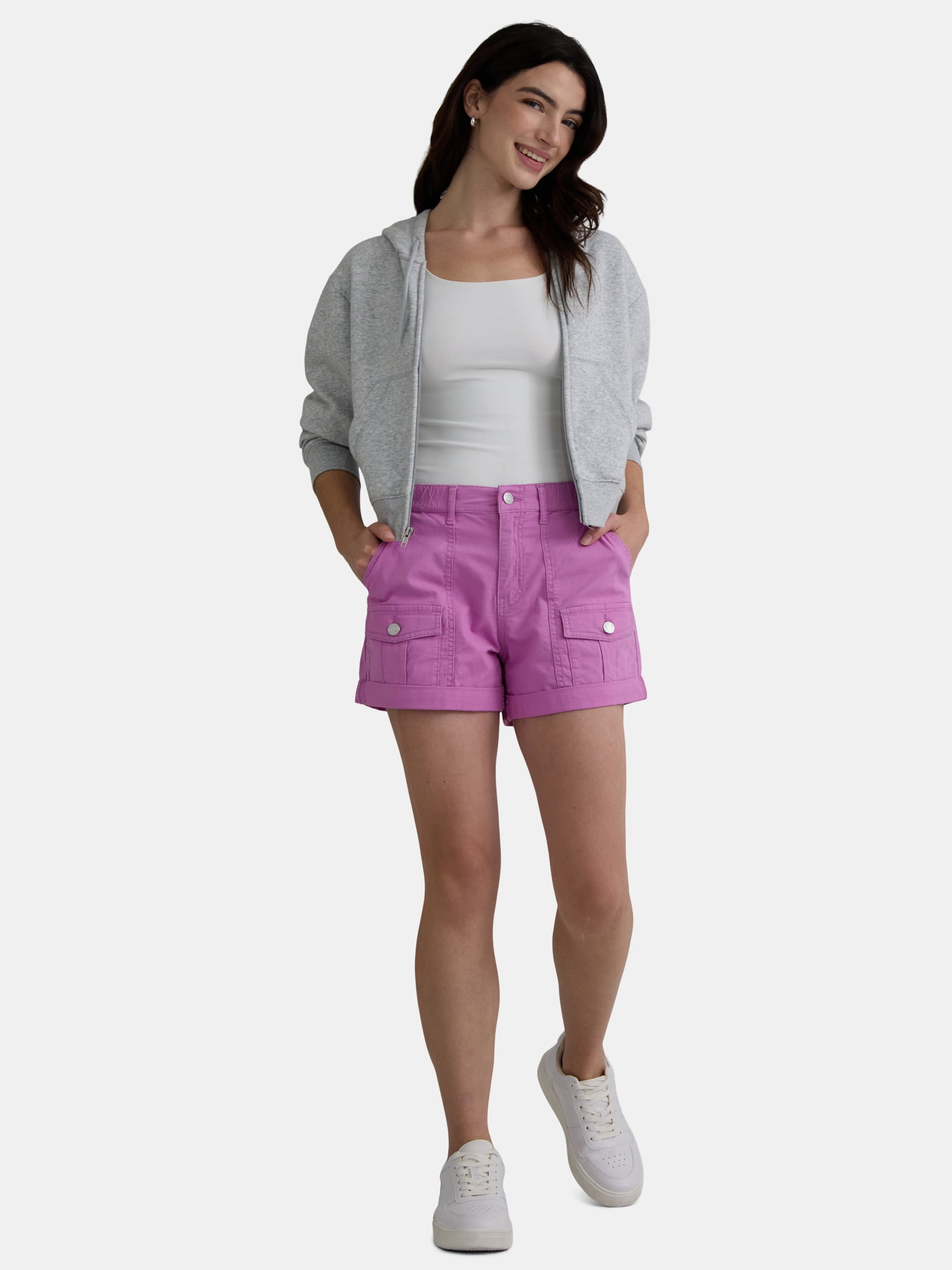 Time and Tru Women's Utility Shorts, 4" Inseam, Sizes 0-22