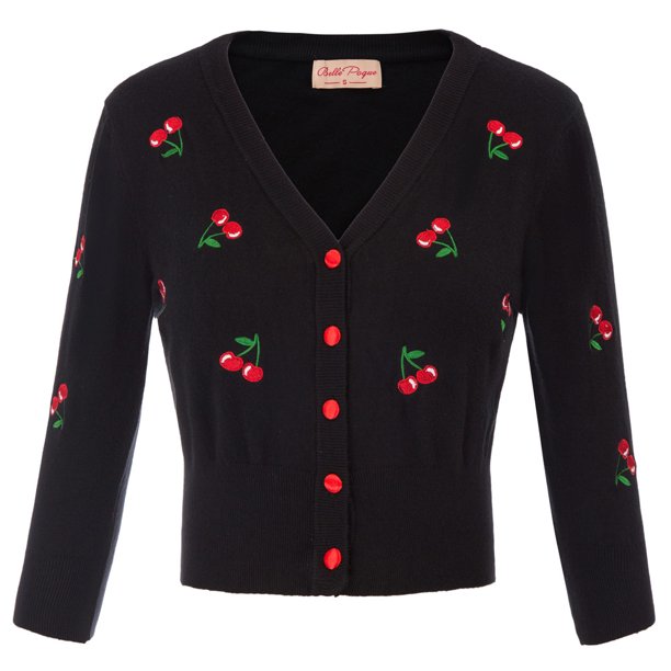 cropped cherry cardigan