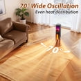 thumbnail image 6 of LifePlus Portable Tower Electric Indoor Fireplace Heater with 3D Realistic Flame, 70° Oscillation for Bedroom, Living Room, Homeowners & Office Workers, 6 of 11