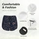 thumbnail image 4 of Balery Copper-Gold Gloss Outline Flower Pantalones cortos deportivos para mujer con forro y dos bolsillos, elásticos, para entrenamiento, gimnasio, yoga-Large, 4 of 7