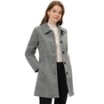 thumbnail image 1 of Abrigo de invierno para mujer Cuello de piel sintética Abrigo largo cálido Gris L, 1 of 6
