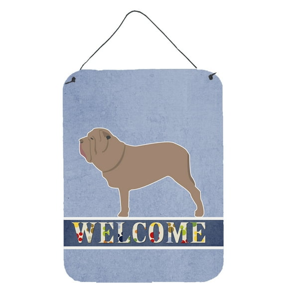 Caroline's Treasures BB5569DS1216 Neapolitan Mastiff Welcome Wall or Door Hanging Prints, 12x16, multicolor