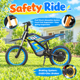 thumbnail image 4 of APEXWILL 36V Kids Electric Dirt Bike, Peak 750W Electric Motorcycle Ride on Dirt Bike for Kids Aged 5-12, 12 Miles Long Range, 3 Speed Modes, Twist Grip Throttle, Max 19 MPH, Blue, 4 of 9