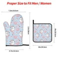 thumbnail image 2 of Pofeuu Summer Cute Unicorns Print Oven Mitts and Pot Holders 4 pcs Set,High Heat Resistant 500 Degree Extra Thicken Long Kitchen Cotton Oven Glove for Cooking, 2 of 6
