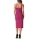 thumbnail image 3 of Vestido de cóctel de oficina sin mangas con abertura en el dobladillo para mujer, color rosa intenso, 3 of 6