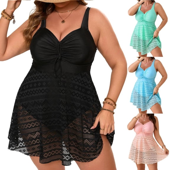 Bxsruta Women's Plus Size Sports Bikini Swimsuit 2 Piece Underwire Padded Swimwear for Beach Vacation