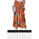 thumbnail image 2 of Pantalones Mujer Pantalones casuales estampados florales Cordón Pantalones de pierna ancha Suave para el trabajo (Naranja XXL) Ygjytge para Mujer Naranja T M, 2 of 6