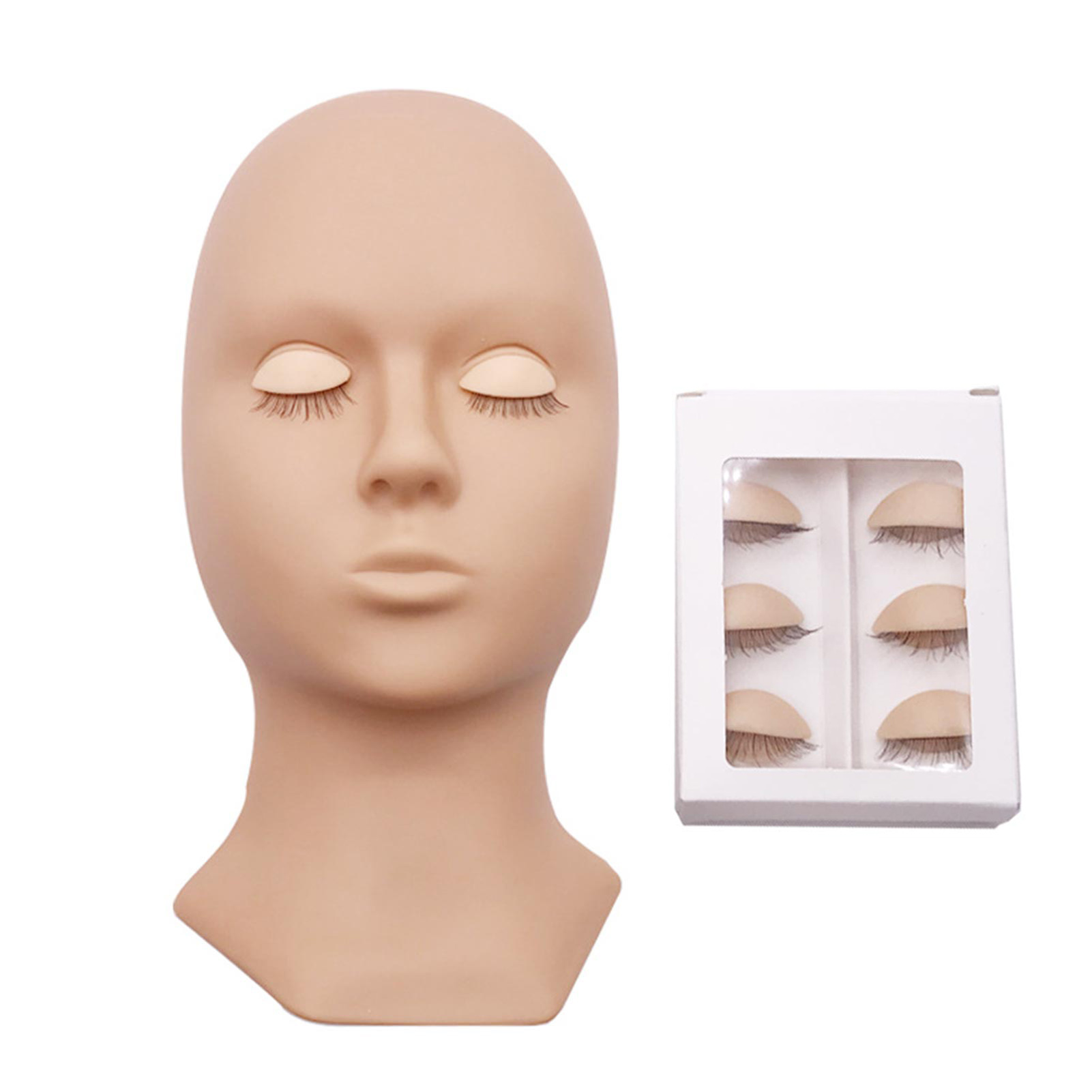 Lacyie Lash Mannequin Head Training Mannequin Head with Replaced Eyelids for Eyelash Extension