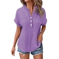 thumbnail image 6 of Women's Batwing Sleeve Work Shirt Wrinkle-Resistant Office Top with Pocket Detail Purple M, 6 of 9