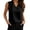 Black Tank Tops, variant on Women Tank Tops Summer Sleeveless Blouse Satin Camisole Tops With Ruffle Detail Solid Color V Neck Vacation Female Camis