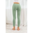 thumbnail image 2 of CALIPESSA Womens Green Crease Detail Skinny Leggings Elastic Waist Casual Solid Pencil Pants, 2 of 5