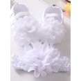 thumbnail image 1 of Baby Girl Toddler Shoes Flowers Soft Sole Walking Princess Shoes and Shoes Headband Set, 1 of 5