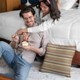 thumbnail image 2 of Plutus 20" x 36" Tracks Stripe Luxury Throw Pillow in Brown, 2 of 2