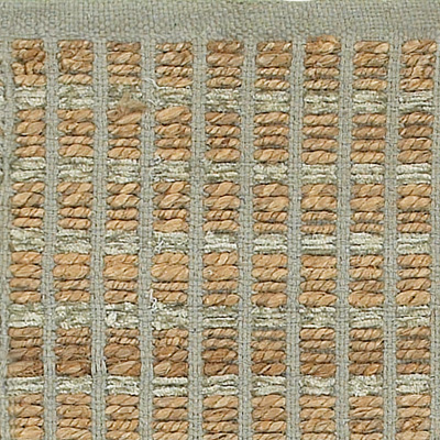 Natural Fiber Gray 8 ft. x 10 ft. Hand Woven / Hand Loomed with Jute & chenille in India Modern Contemporary Geometric Distressed Ikat Coastal Collegiate Kiana Gingham Stripe Indoor Area Rug