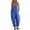 Blue, variant on TEAJOPSUU Women's Cotton Blend Jumpsuits Casual Summer Overalls with Pockets Loose Sleeveless Wide Leg Rompers Red