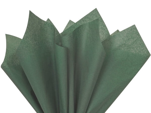 Pack Of 480, Solid Forest Green Tissue Paper 15 X 20 Sheet Half Ream Made  From Post Industrial Recycled Fibers Made In USA 