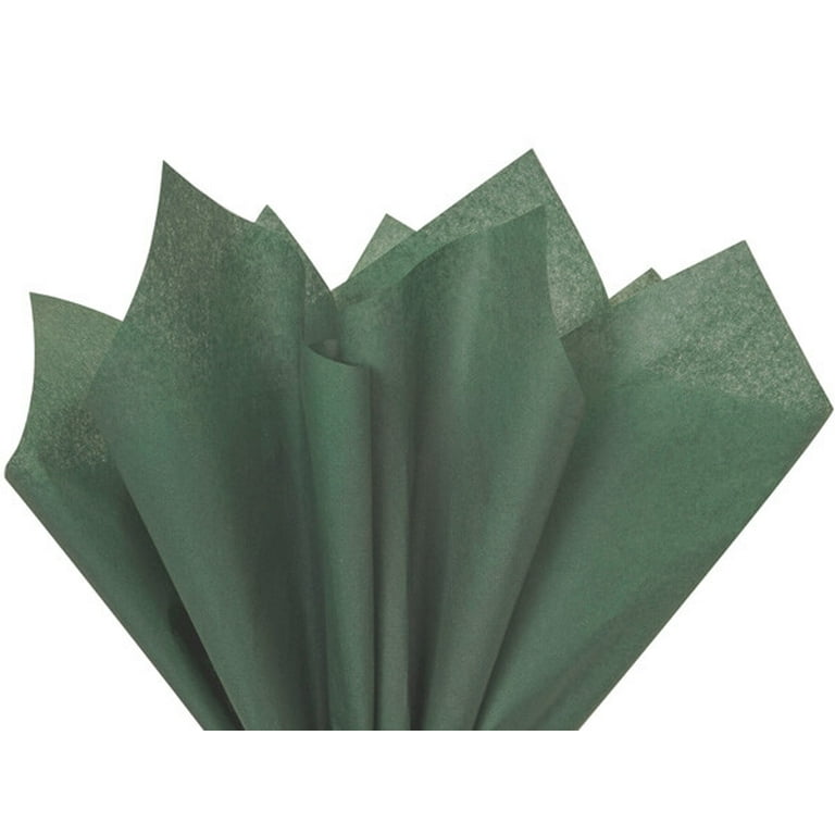 Pack Of 480, Solid Forest Green Tissue Paper 15 X 20 Sheet Half Ream Made  From Post Industrial Recycled Fibers Made In USA 