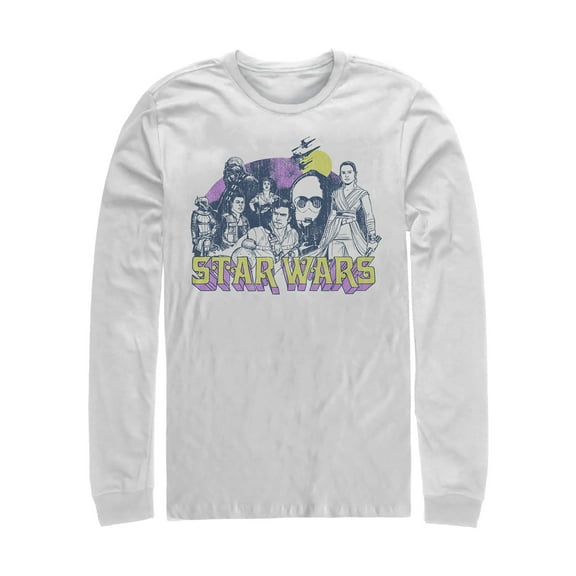 Men's Star Wars: The Rise of Skywalker Vintage Collage  Long Sleeve Shirt White 2X Large