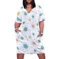thumbnail image 2 of Vestido de bolsillo suelto con estampado de la era atómica de mediados de siglo con destellos estelares franciscanos, vestido para niñas, vestido para mujeres, ropa de fiesta, 2 of 7