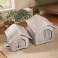 thumbnail image 4 of Warm Outdoor Cat House with Screen Guard - Insulated Weatherproof Pet Shelter for Cold Weather, Large Kitten Bed for Indoor Garden, Yard, Patio or Porch, Also for Small Medium Dogs, 4 of 5