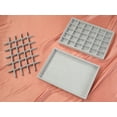 thumbnail image 5 of REGALWOVEN 2 Pack Stackable Velvet Accessory Organizer Trays with Removable Dividers for Drawer Grey 30 Grid Tray, 5 of 7