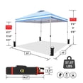 thumbnail image 3 of Crown Shades 10x10 Pop up Canopy Tent, Patented One Push Pop Up Tent with Wheeled Carry Bag, Bonus 8 Stakes and 4 Ropes, Sky Blue Stripes, 3 of 8