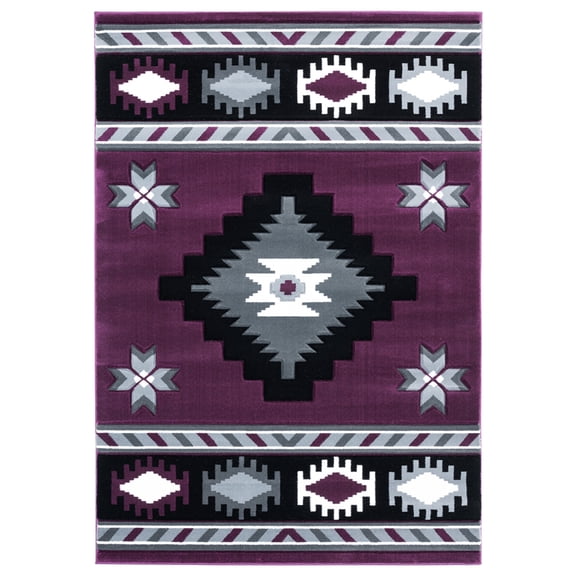 United Weavers Bristol Area Rug 2050 10482 Caliente Plum Edges Pointed 7' 10 x 7' 10" Rectangle