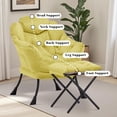 thumbnail image 5 of SAETSFEG Lazy Chair with Ottoman, Comfy Accent Lounge Chair with Side Pocket, Modern Reading Armchair with Footrest, Upholstered Sofa Chair for Small Spaces, Bedroom, Living Room, Dorm, Yellow, 5 of 9