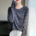 thumbnail image 6 of Zorckvet Shirts for Women Tunic Blouses Striped Casual Pullover Womens Tops Long Sleeve, 6 of 6