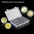thumbnail image 5 of NOGIS 100 Pieces 30mm Coin Capsule,5 Sizes Protect Gasket, Coin Holder Case with Storage Organizer Box for Coins Collector Coin Collection Supplies (Black Foam Gasket), 5 of 7