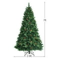 thumbnail image 3 of Costway 7ft Pre-lit Hinged Artificial Christmas Tree w/ Pine Cones & Red Berries, 3 of 12