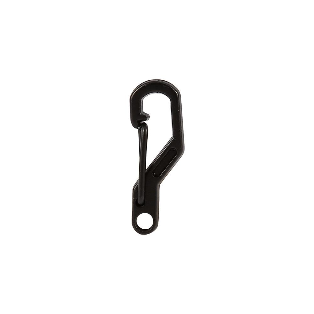 5PCS/Bag Outdoor Mini Spring Hook Keychain Carabiner Key Clips Hook silver 
