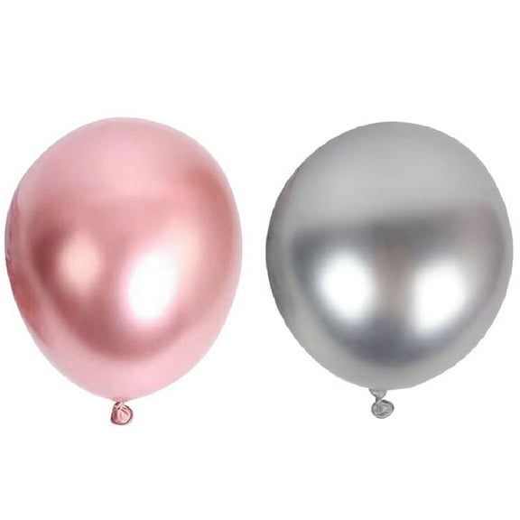 100Pcs 10 Inch Metallic Latex Balloons Thick Chrome Glossy Metal Pearl Balloon Globos Gold & Silver