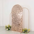 thumbnail image 3 of Efavormart Sparkly Rose Gold Big Payette Sequin Fitted Chiara Backdrop Stand Cover for Round Top Wedding Arch - 7ft, 3 of 6