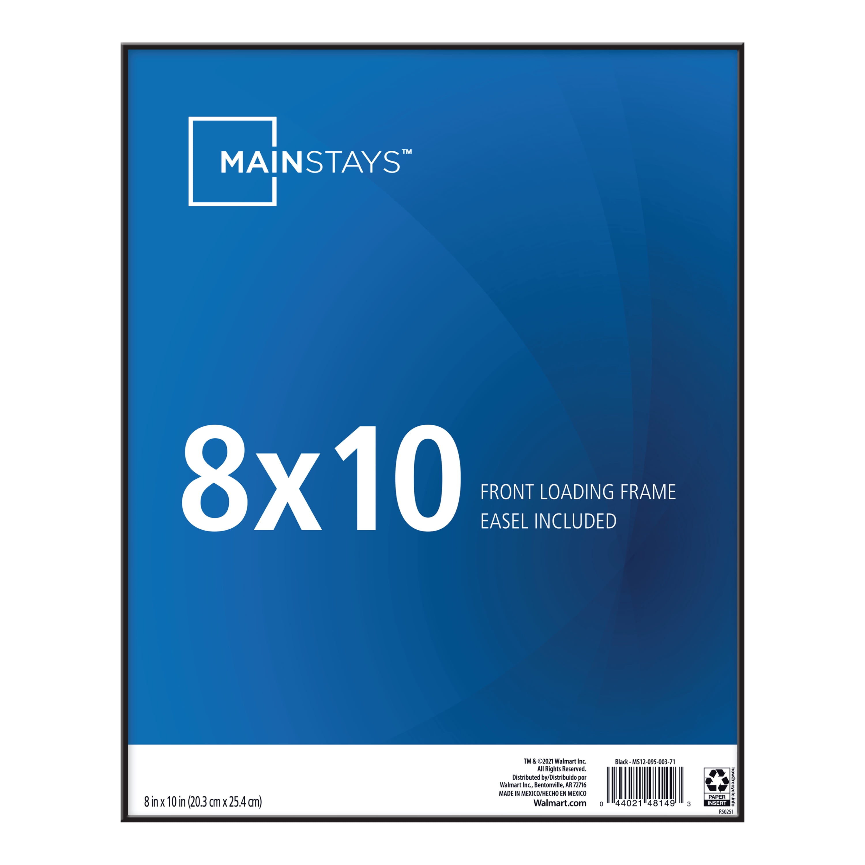 (6 pack) Mainstays – 8x10 Picture Frame – Black Front Loading Wall or Tabletop Photo Frame