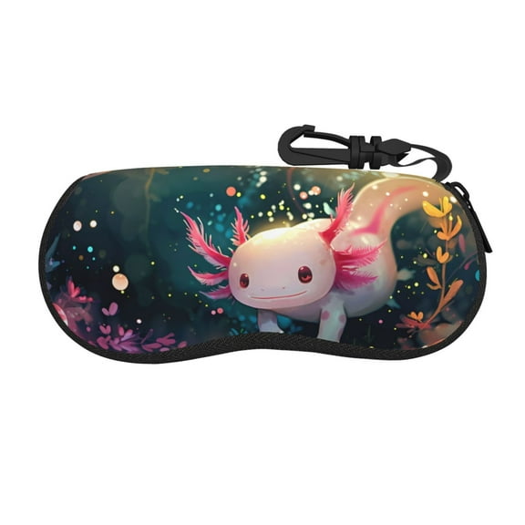 Balery Whimsical Axolotl Fantasy for Zipper Sunglasses Case, Eyeglasses Cases, Protective Case For Glasses,Flexible Eyewear Storage,Multi-Purpose Key Lock Case
