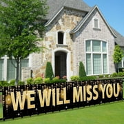 We Will Miss You Banner Backdrop, Retirement Goodbye Party Banner Sign Supplies, Going Away Farewell Party Decorations, Army Party Decorations Indoor Outdoor Decor Supplies