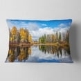 thumbnail image 2 of Designart Nice Autumn Trees With Forest Lake - Landscape Printed Throw Pillow - 12x20, 2 of 5