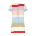 thumbnail image 4 of Short Sleeve Dress for Women Summer 2024 with Pockets Crewneck Tie Dye Striped Print Casual T Shirt Dress Loose, 4 of 4