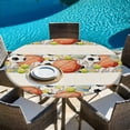 thumbnail image 6 of Ball Sports Round Tablecloth 36-44 Inch Round Fitted Table Cloth with Elastic Edge, Rustic Football Basketball Sports Waterproof Table Cover Protector for Outdoor Picnic Party Dining, 6 of 9