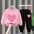 thumbnail image 2 of HFHAPW Toddler Kids Girl Fall Winter Clothes Graphic Crewneck Sweatshirt + Joggers Pants 2Pcs Outfits Set,9-10 Y, 2 of 4