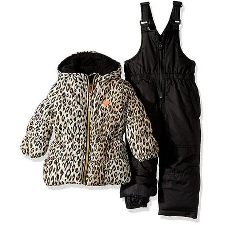 Baby Girls 12-24 Months Cheetah Snowsuit (Black 12 Months)