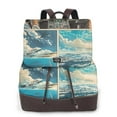 thumbnail image 1 of Balery Comic Airplane Cockpit Illustration Mochila de Cuero para Mujeres, Gran Capacidad, Bolsa de Viaje Multifuncional, Mochila de Cuero y Bolsa de Hombro para Mujeres, 1 of 4