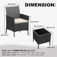 thumbnail image 2 of EastVita 3 Piece Patio Set PE Rattan Patio Conversation Set with 2 Chairs and 1 Coffee Table Outdoor Patio Furniture Set for Patio Front Porch Balcony Bistro - Black, 2 of 8